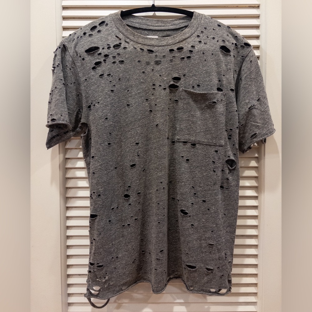 NSF distressed women’s grey t-shirt size P (xs)